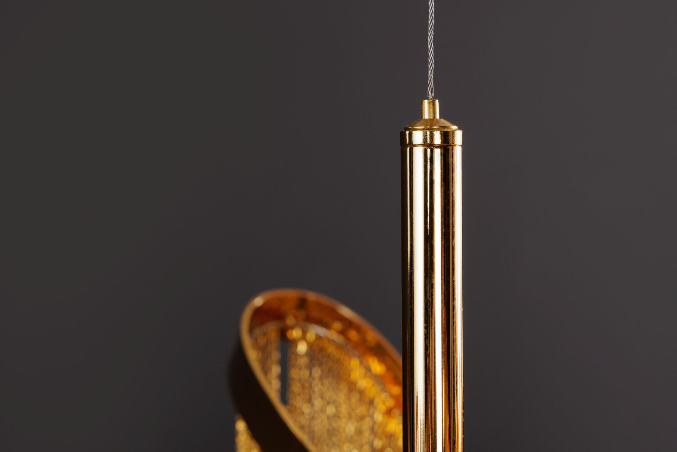 Hängelampe Klassisch Metall in Gold E14 120 cm lang