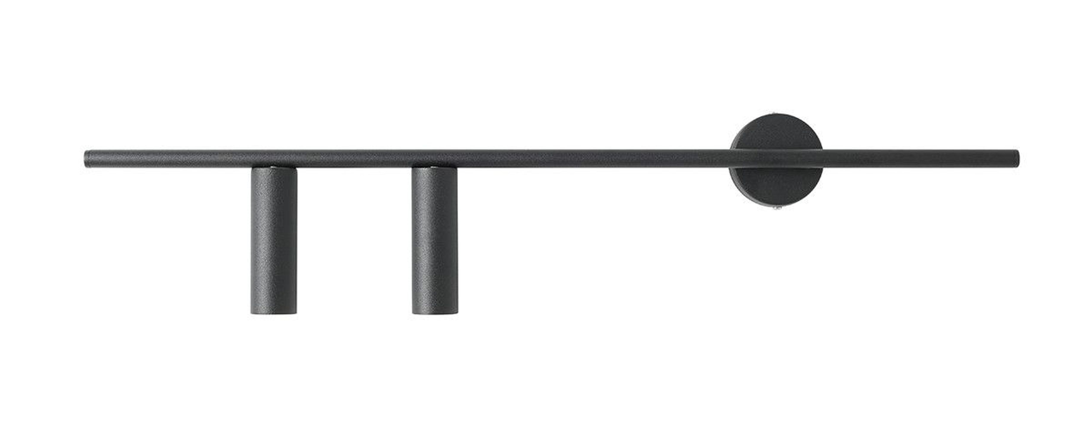 Schwarze Wandleuchte Metall Zylinder GU10 B:80 cm