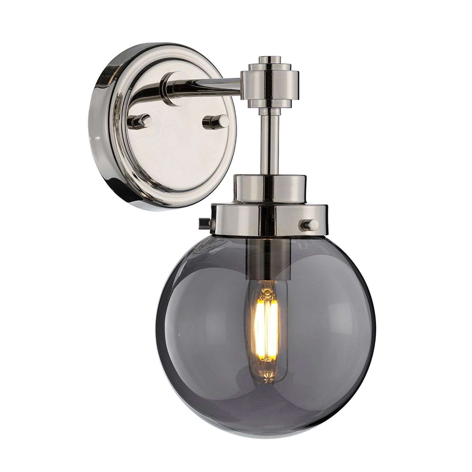 Wandlampe Kugel Schirm Grau Nickel E14 Retro Design