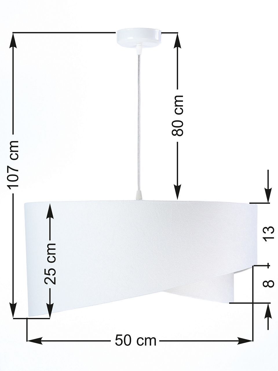 Hängelampe Weiß E27 rund D: 50 cm Stoff Velours Optik Modern