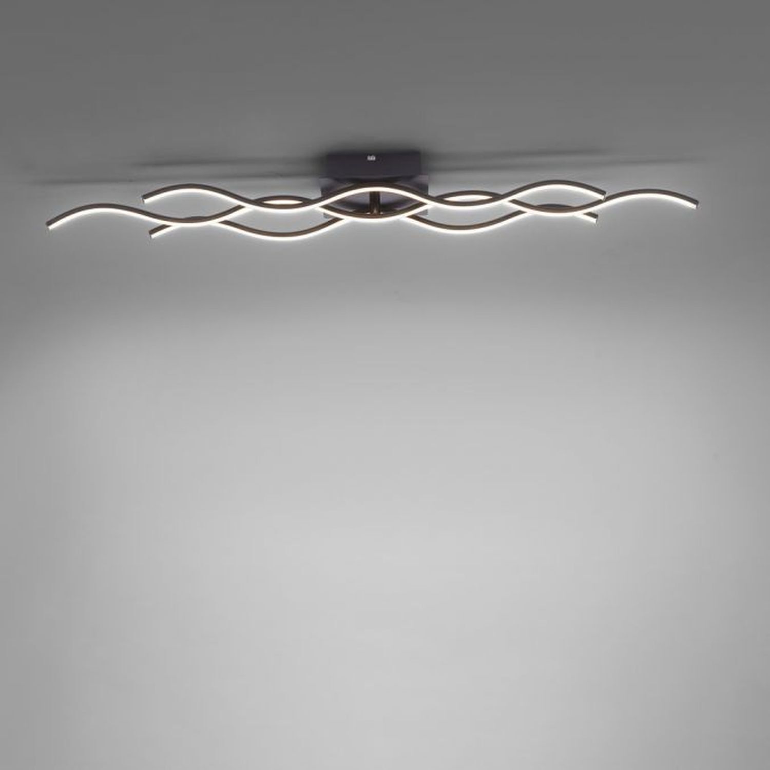 LED Deckenlampe Wellen Metall Schwarz 3920 lm Modern