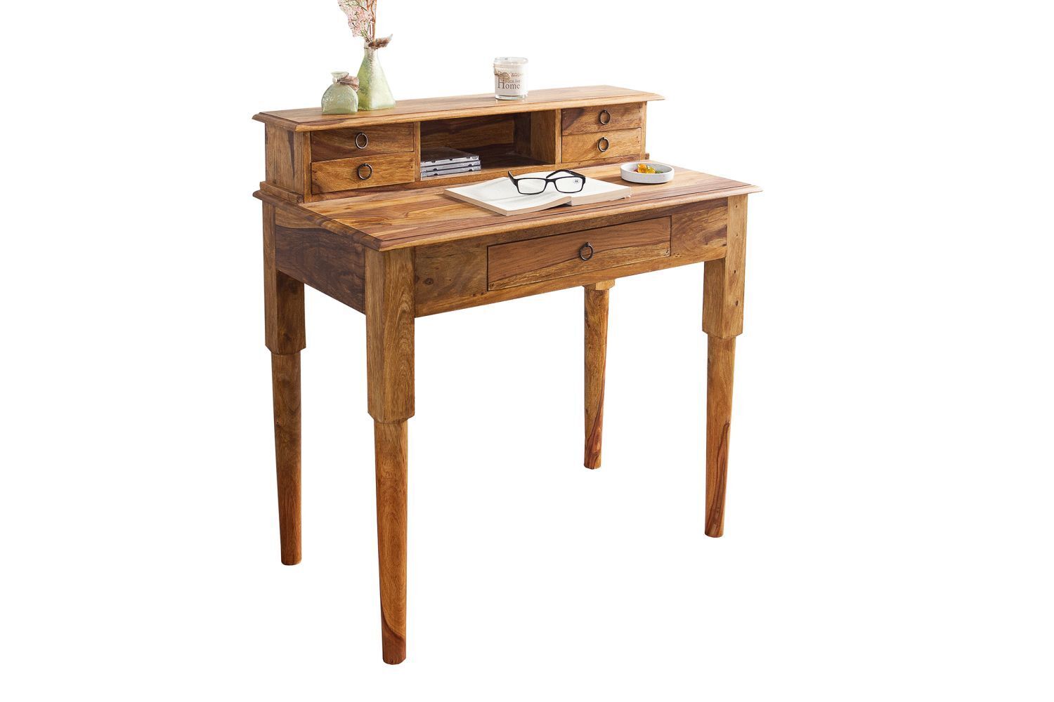 Schreibtisch Sheesham Holz 90 cm in Natur