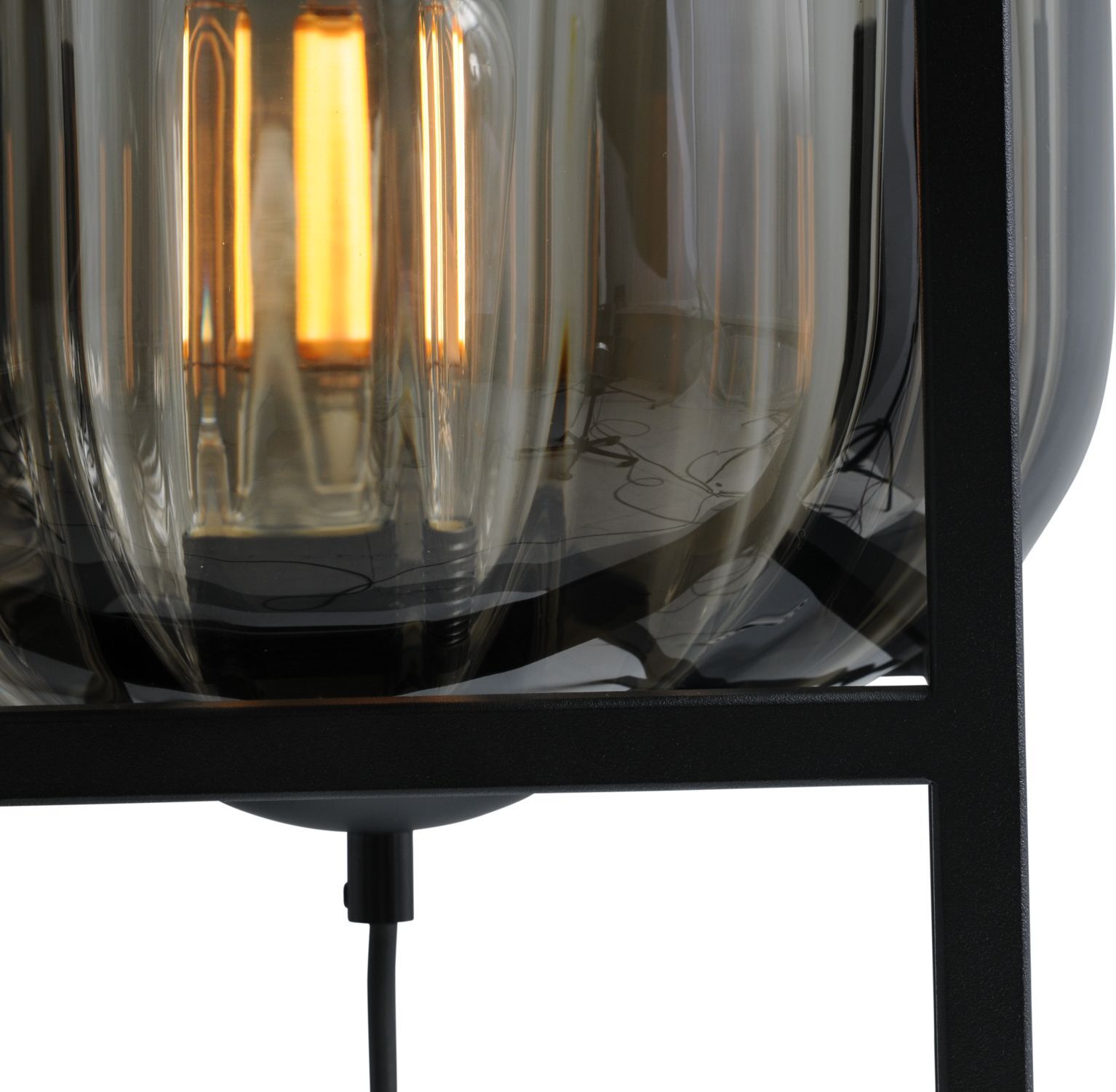 Kleine Stehleuchte Glas Metall 138 cm Schwarz E27