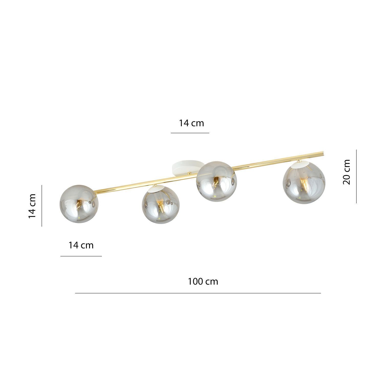 Deckenlampe Kugel Schirme Glas Metall 100 cm lang Zubehor, Ohrring, Schmuck