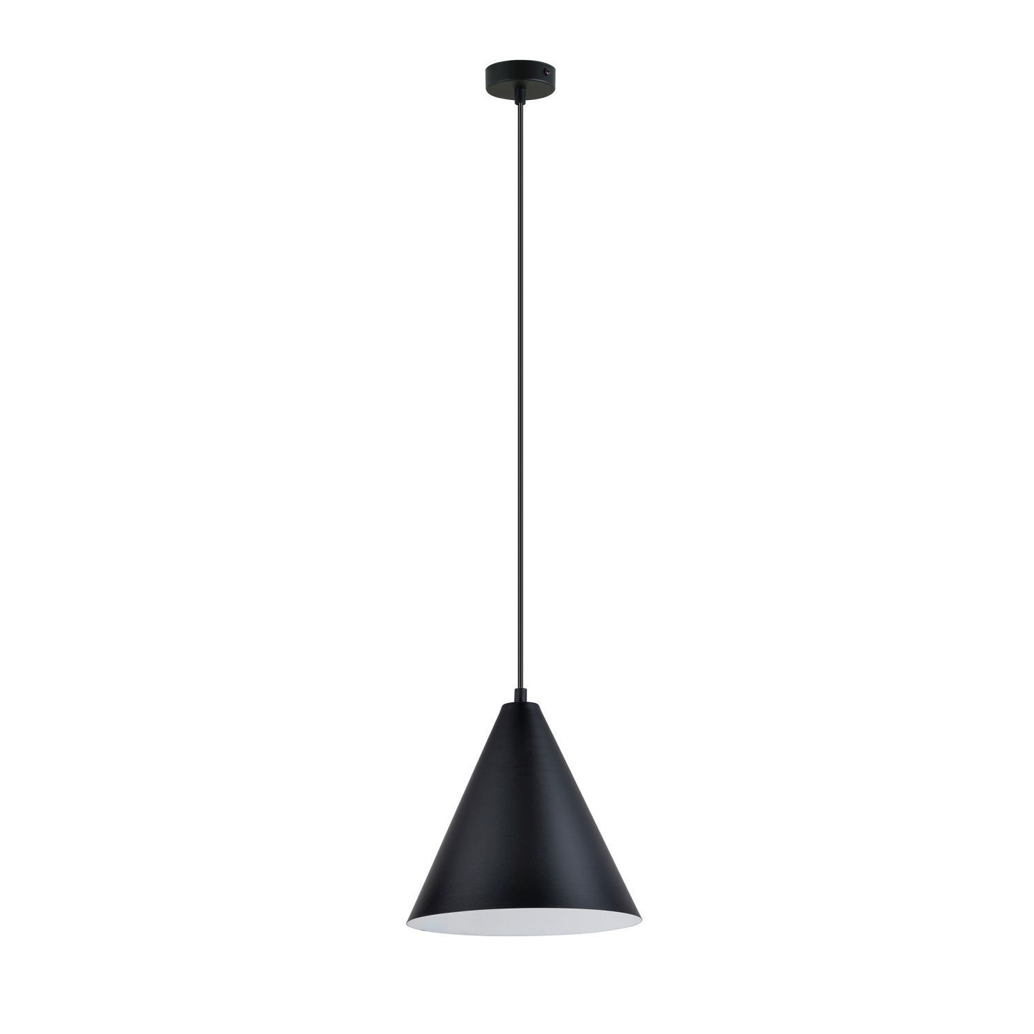Hängeleuchte Metall Schwarz Weiß B: 24 cm H: max. 100 cm E27