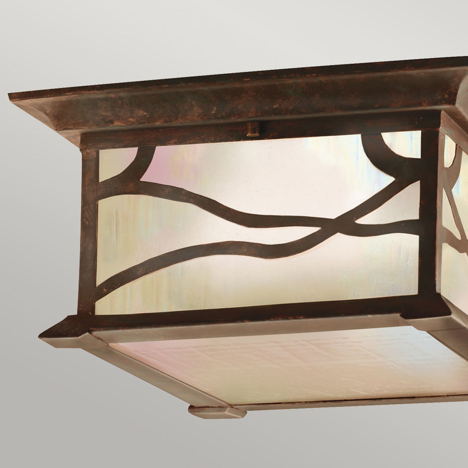 Deckenlampe außen B: 29,8 cm IP44 2x E27 in Kupfer Antik