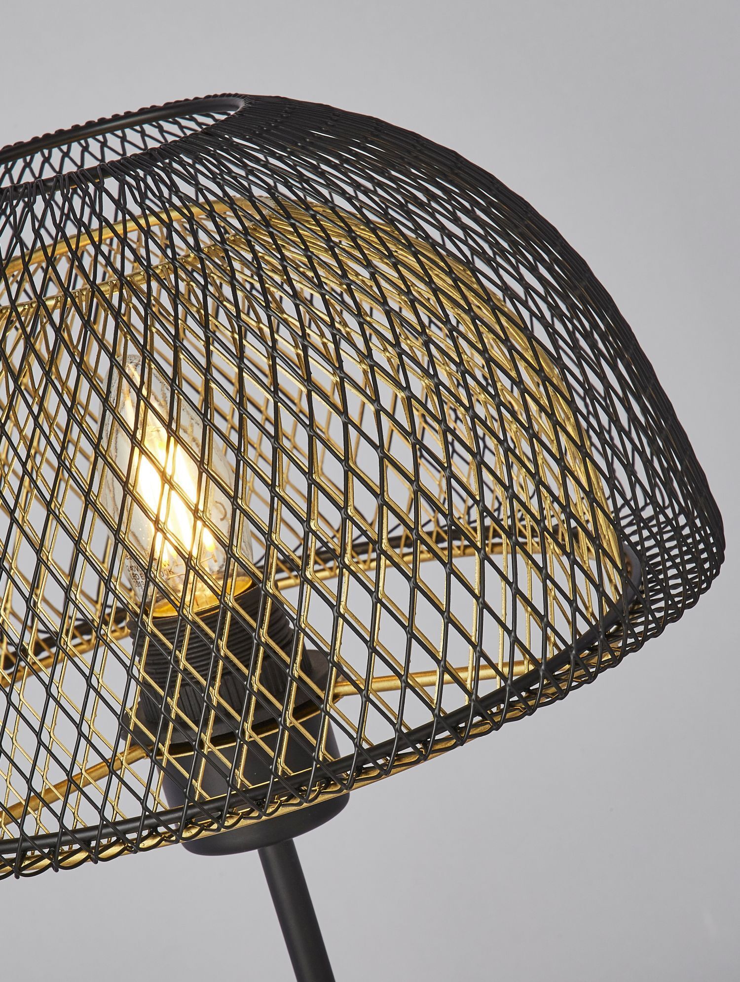 Tischlampe E27 47 cm Ø 26 cm in Schwarz Gold LUCIA