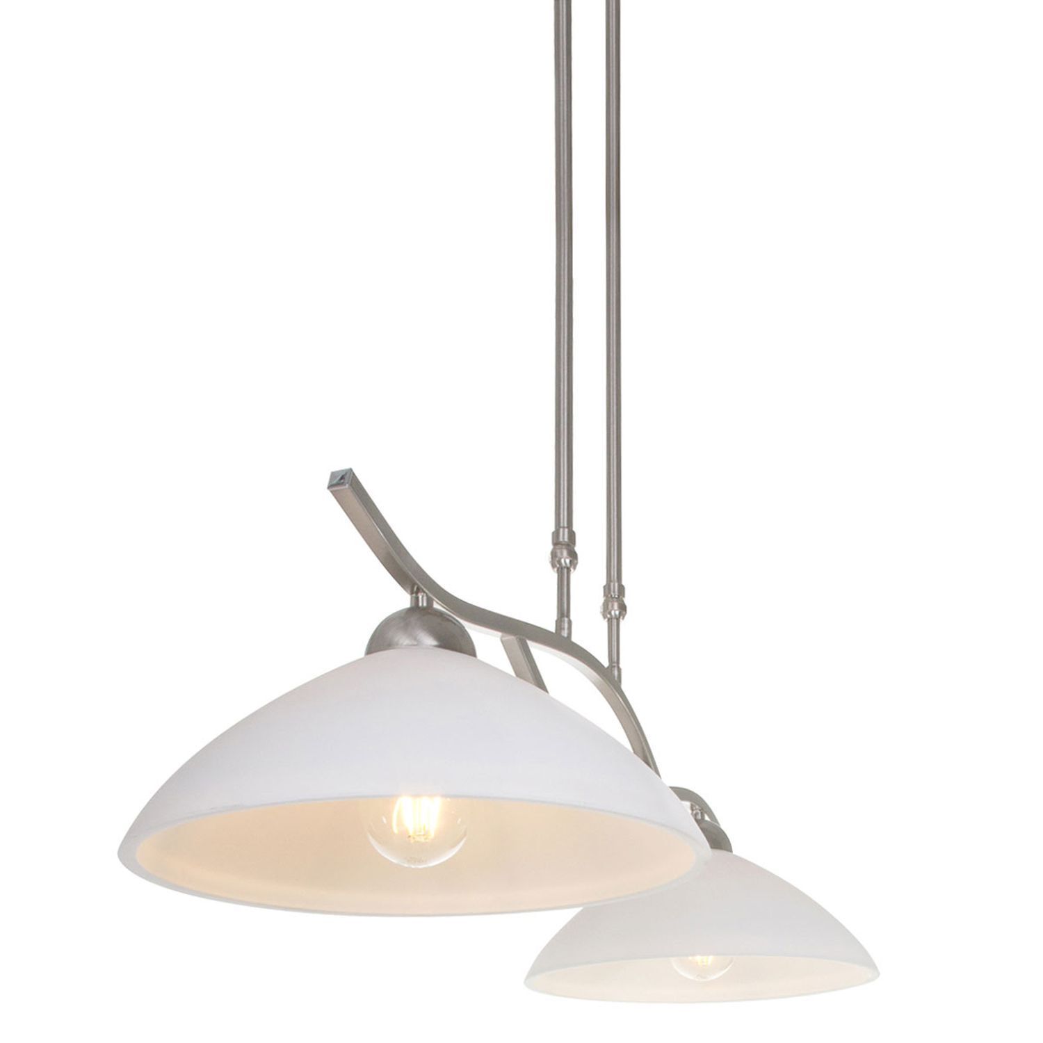 Wohnliche Deckenlampe Metall Glas in Stahl Weiß 82 cm
