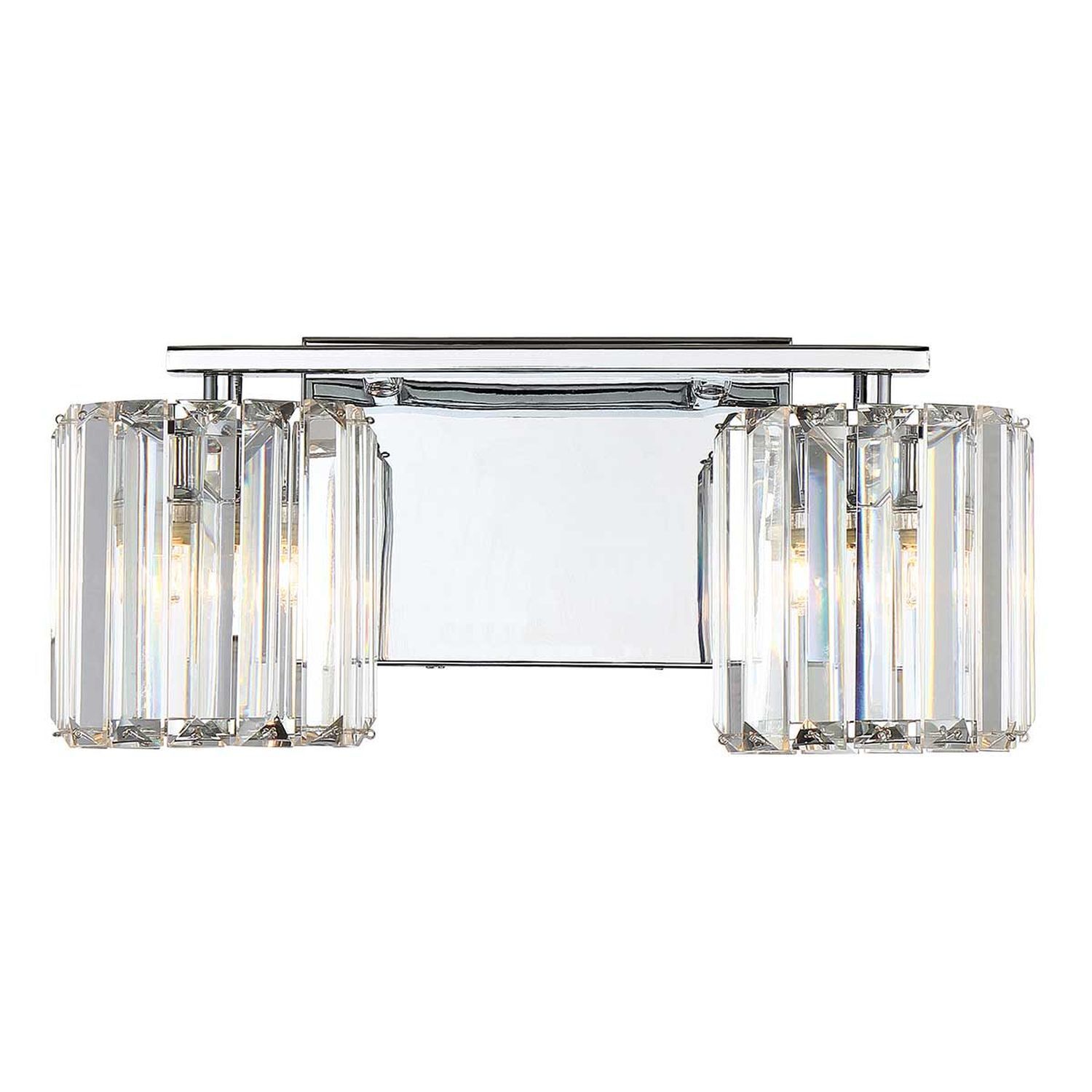 Badezimmerleuchte Kristall 34,3 cm breit IP44 mit 2x LED G9