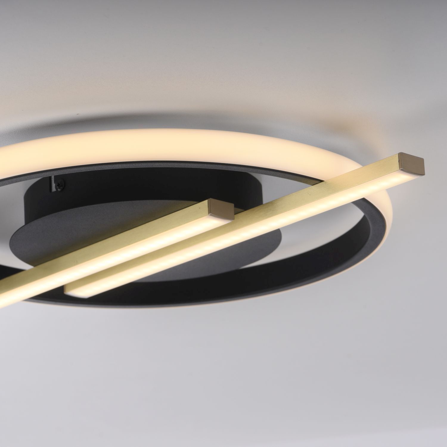 LED Deckenlampe Modern Schwarz Messing 3000 K dimmbar