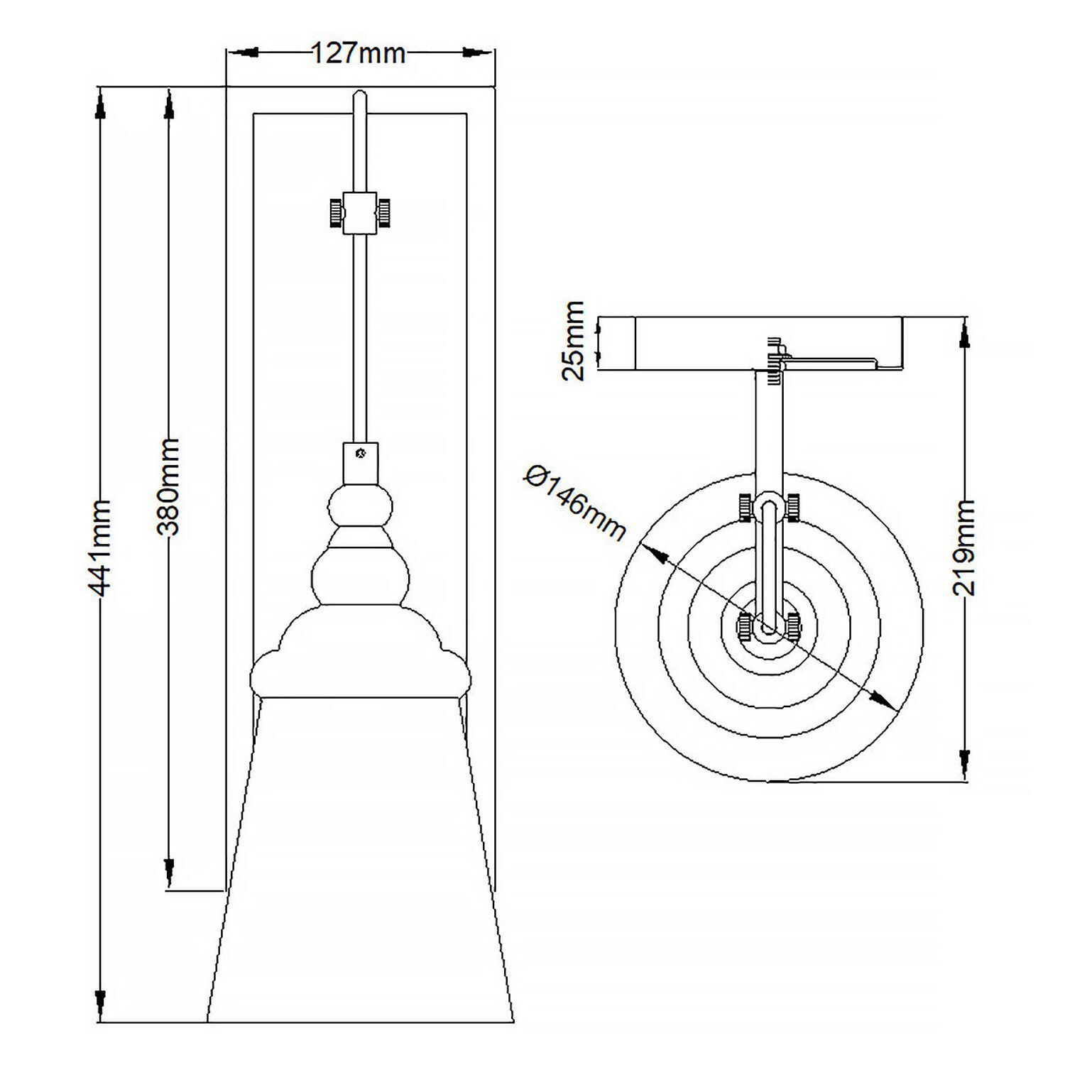 Wandlampe Metall Glas E27 44,1 cm hoch Chrom GREDA