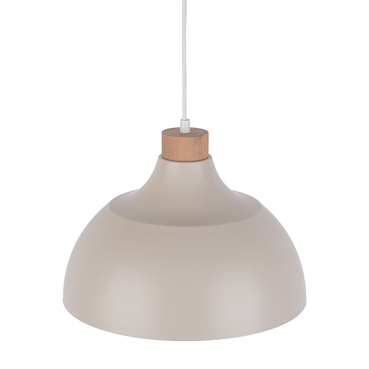 Hängelampe Metall Holz Ø 34 cm Retro Beige E27