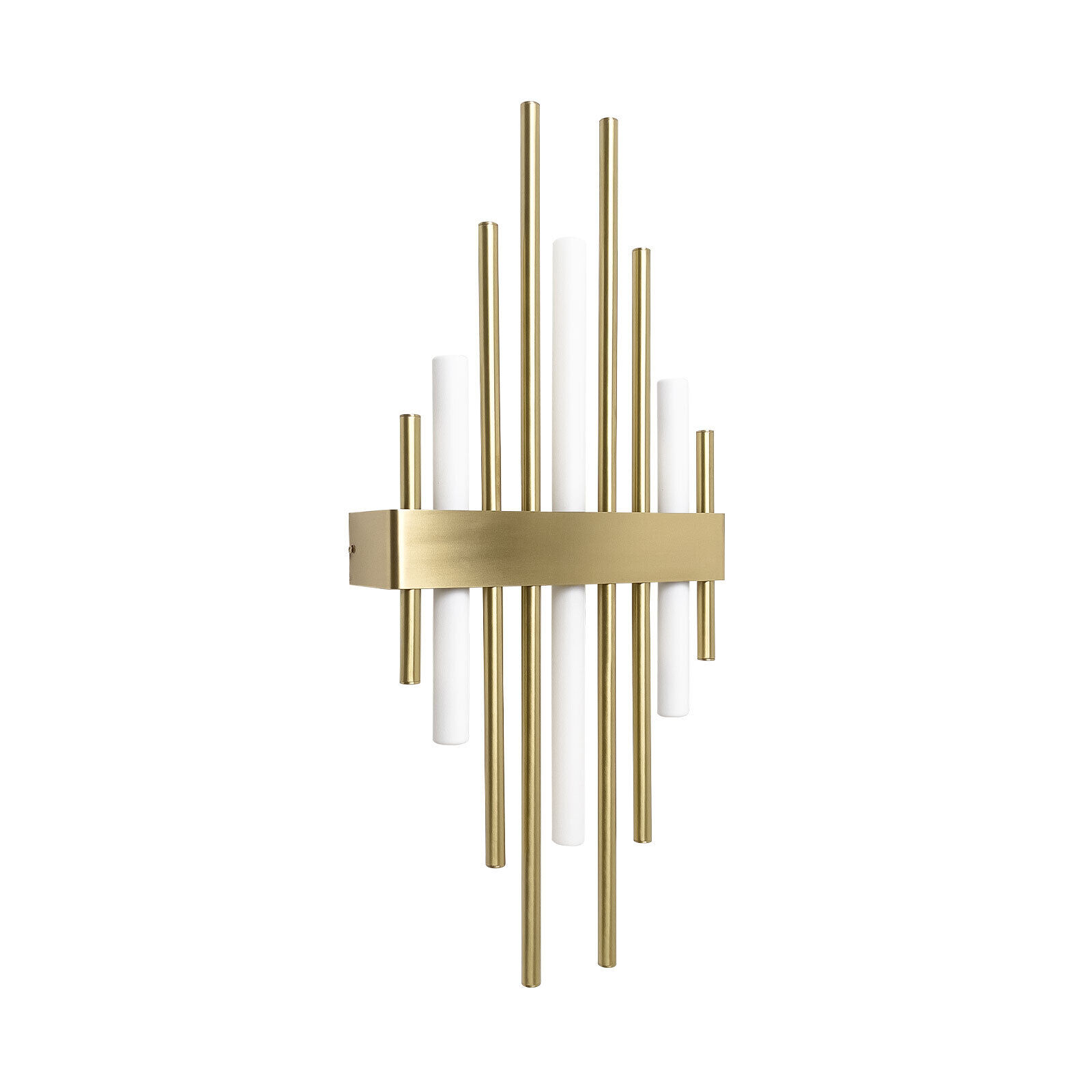 Art Déco Wandleuchte 70,5cm hoch Messing massiv 3x S14d