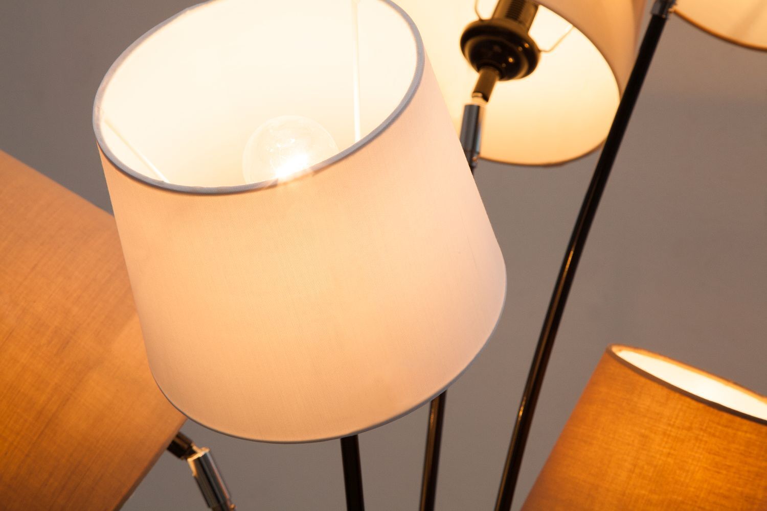 Wohnzimmer Stehlampe Modern Weiß Braun Beige LEVELS Lampe, Lampenschirm