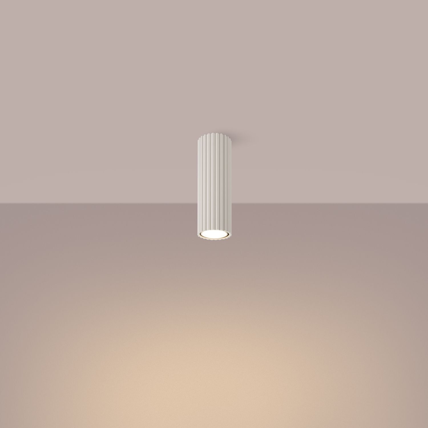 Aufputz Deckenspot GU10 Ø 6,5 cm H: 20 cm in Creme Modern Alu