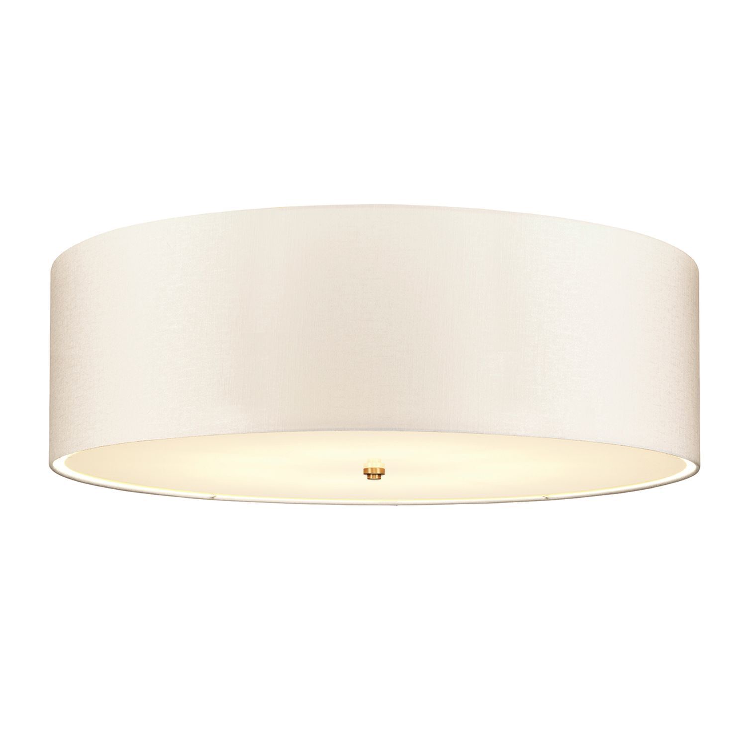 Deckenlampe Stoff Creme Messing rund VARINDA
