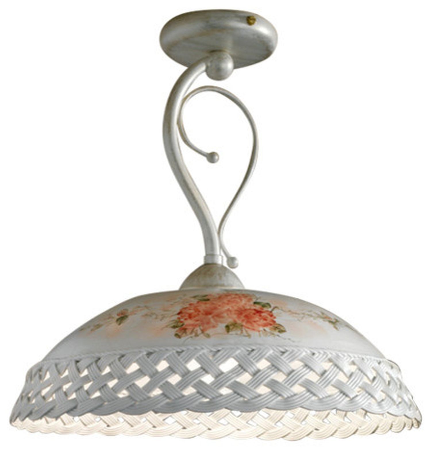 Deckenlampe Keramik E27 Ø 42 cm rund Landhaus Stil