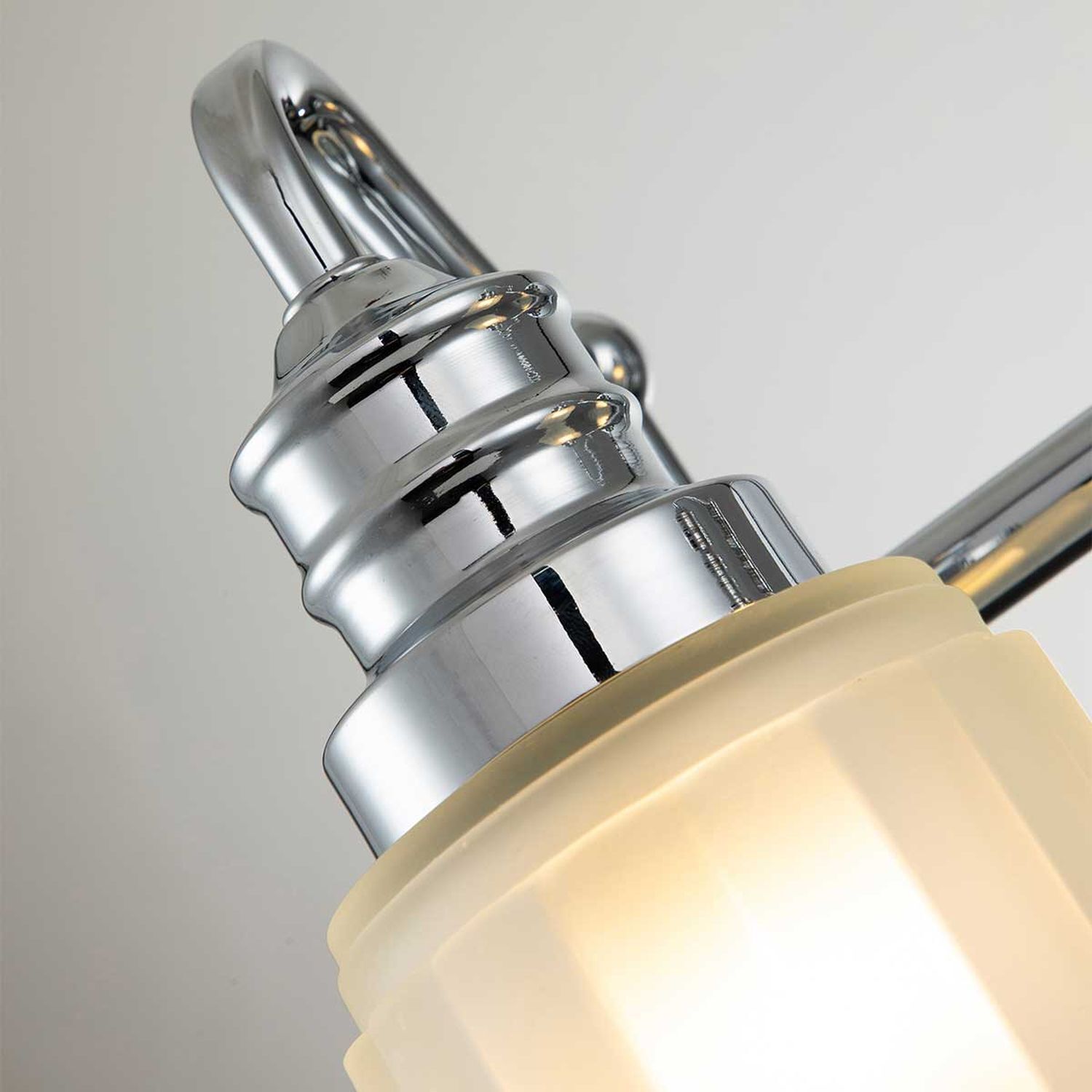 Jugendstil Lampe Bad LED G9 B: 35,7 cm Chrom Weiß IP44