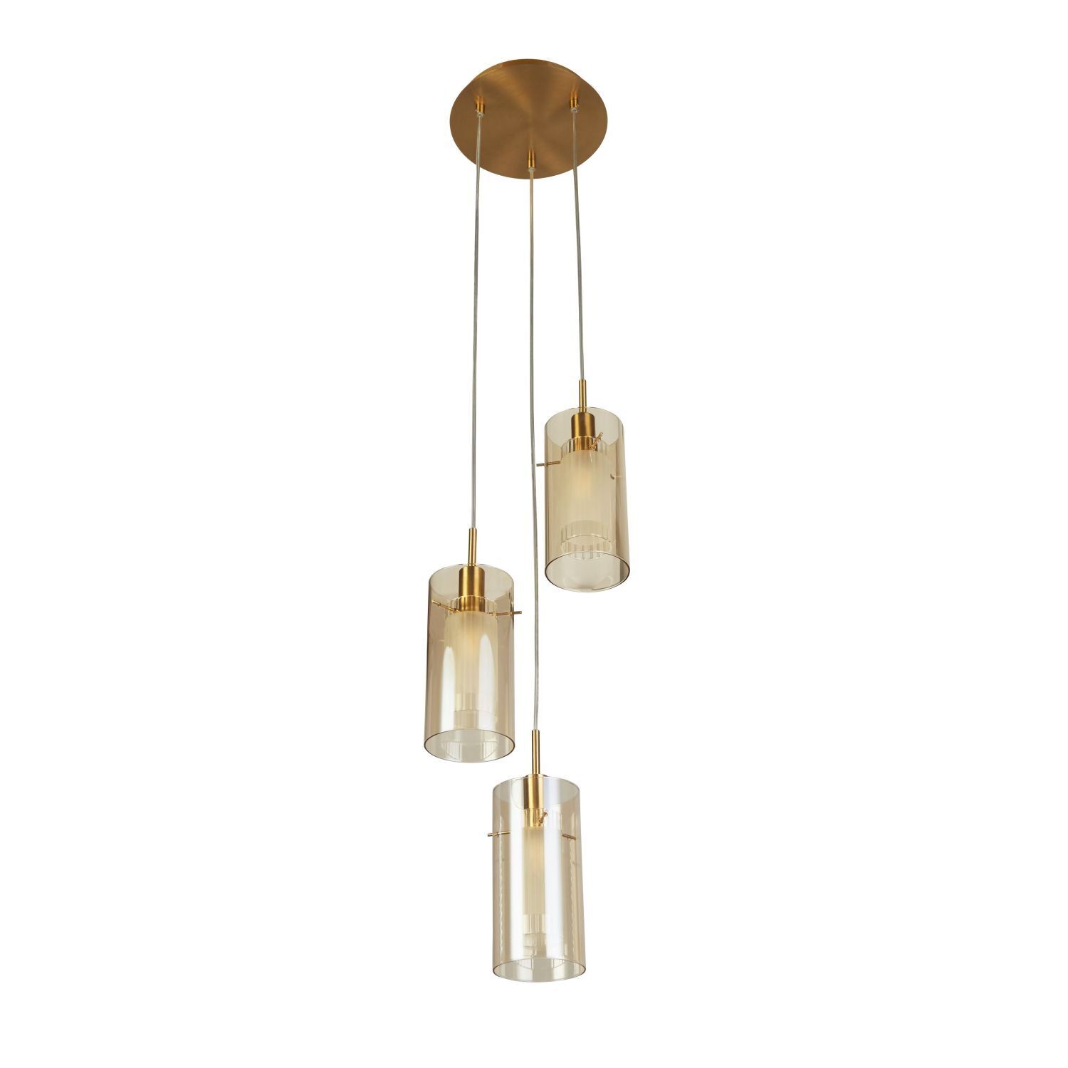 Pendelleuchte 3-flammig E14 D: 26 cm Glas Metall Modern