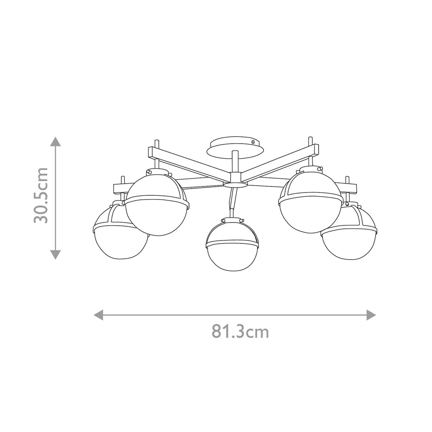 Badezimmerlampe Decke Glas Metall E14 IP44 81,3 cm breit