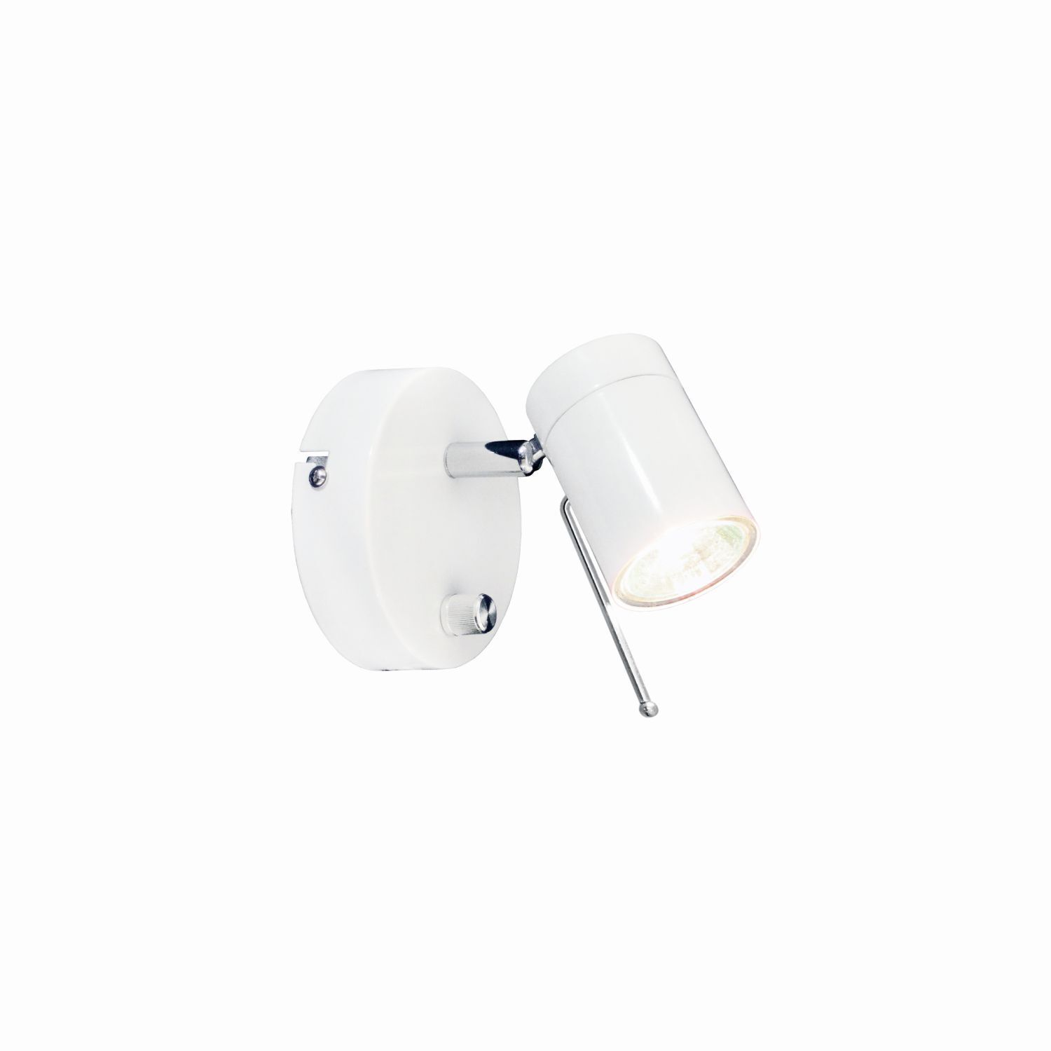 Spot Lampe Wand mit Stecker Kabel klein Weiß Metall GU10 Wandlampe, Wandleuchte, Schwenkarm, Weiß, LED-Spot