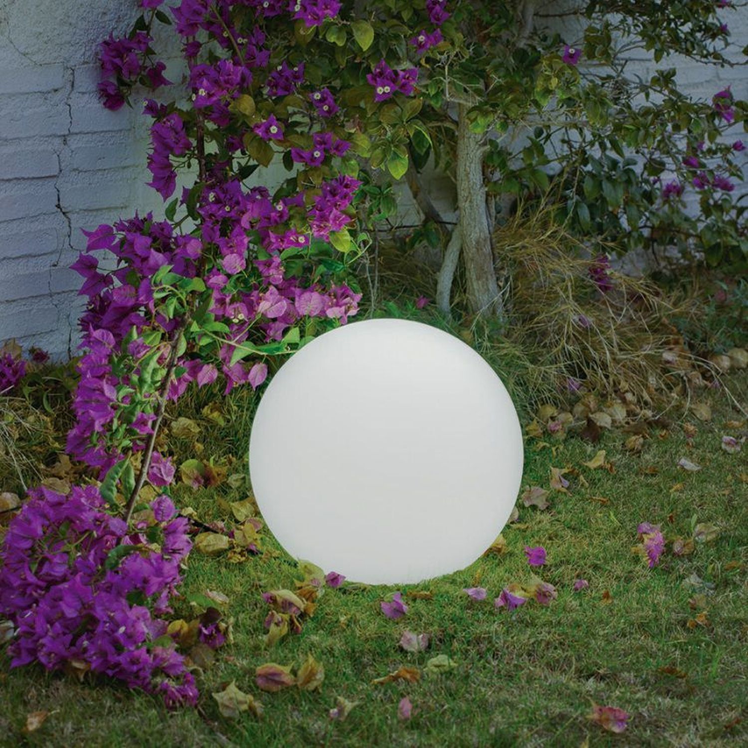 Gartenkugel mit Kabel Stecker Weiß IP65 E27 LED Ø 30 cm