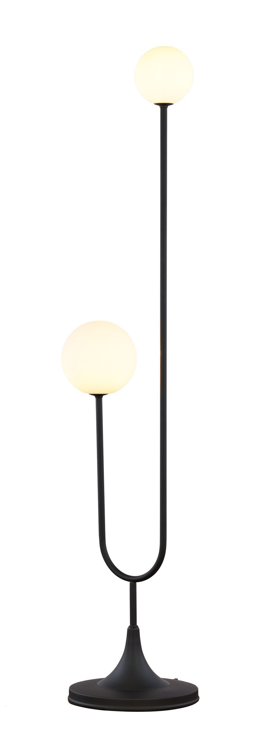 Stehleuchte Glas Metall G9 136 cm klein Schwarz blendarm