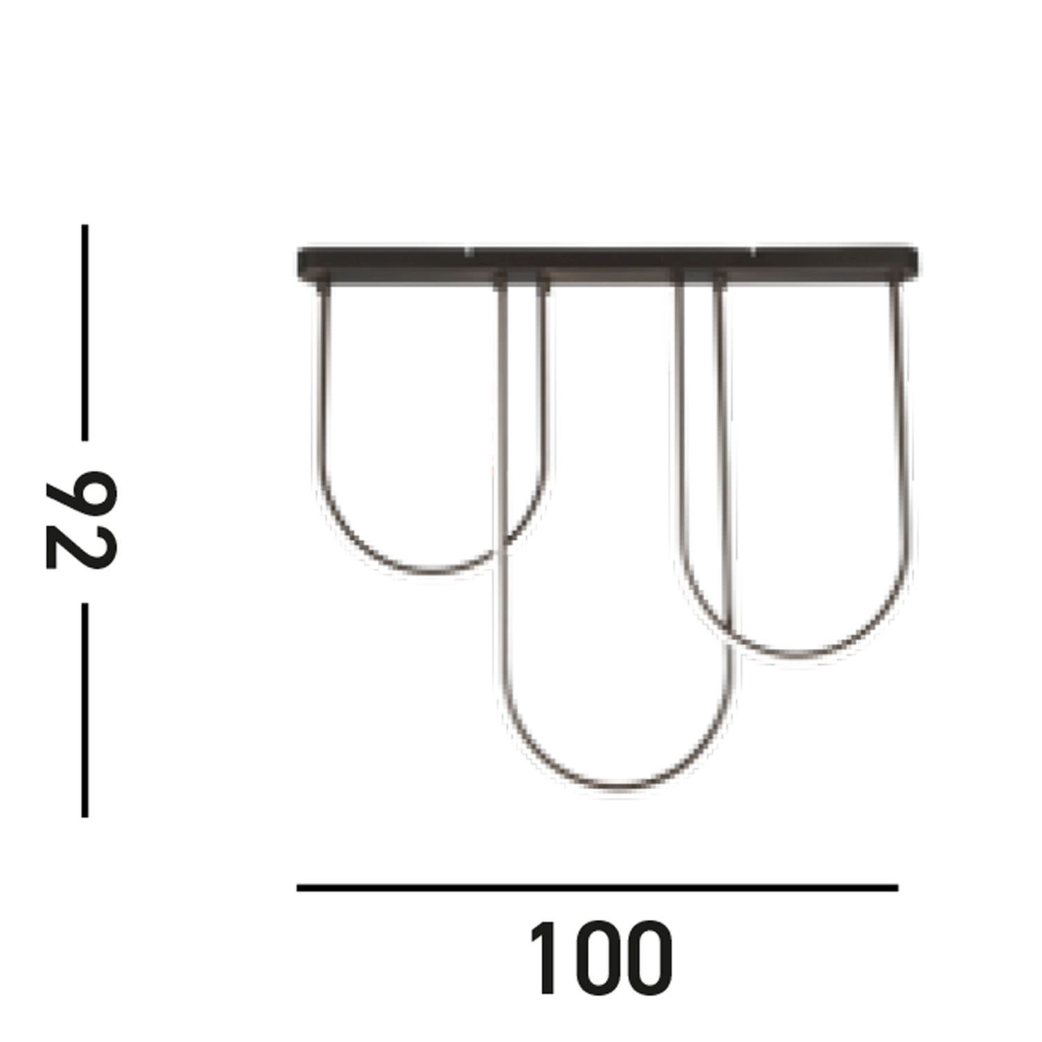 LED Deckenlampe Metall Bögen Modern 110 cm 35 W Schwarz Diagramm, Handlung