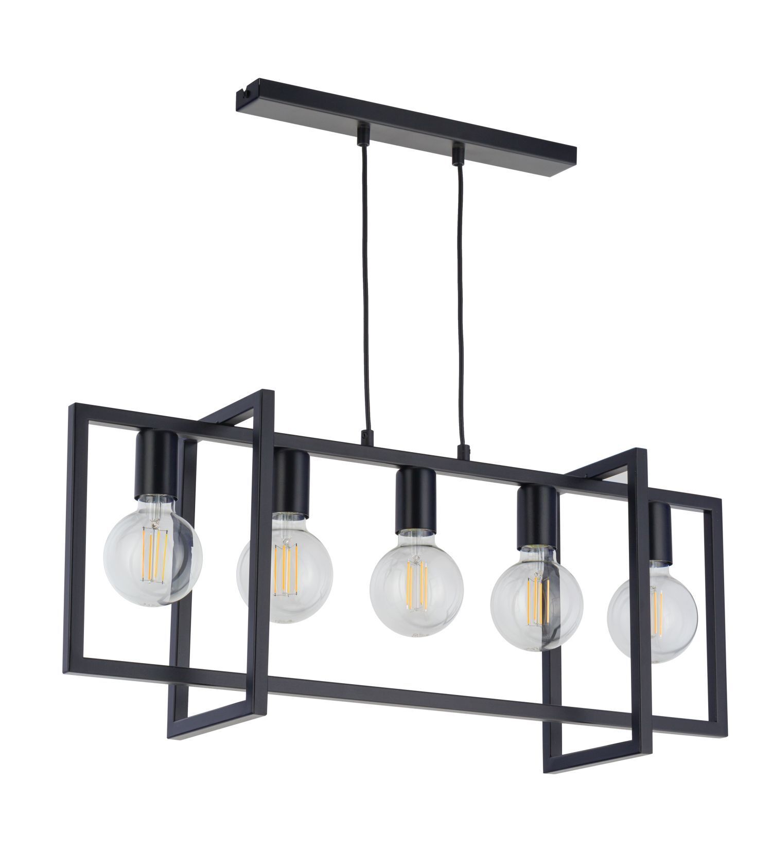 Moderne Hängelampe Metall Schwarz L:76cm E27 stilvoll