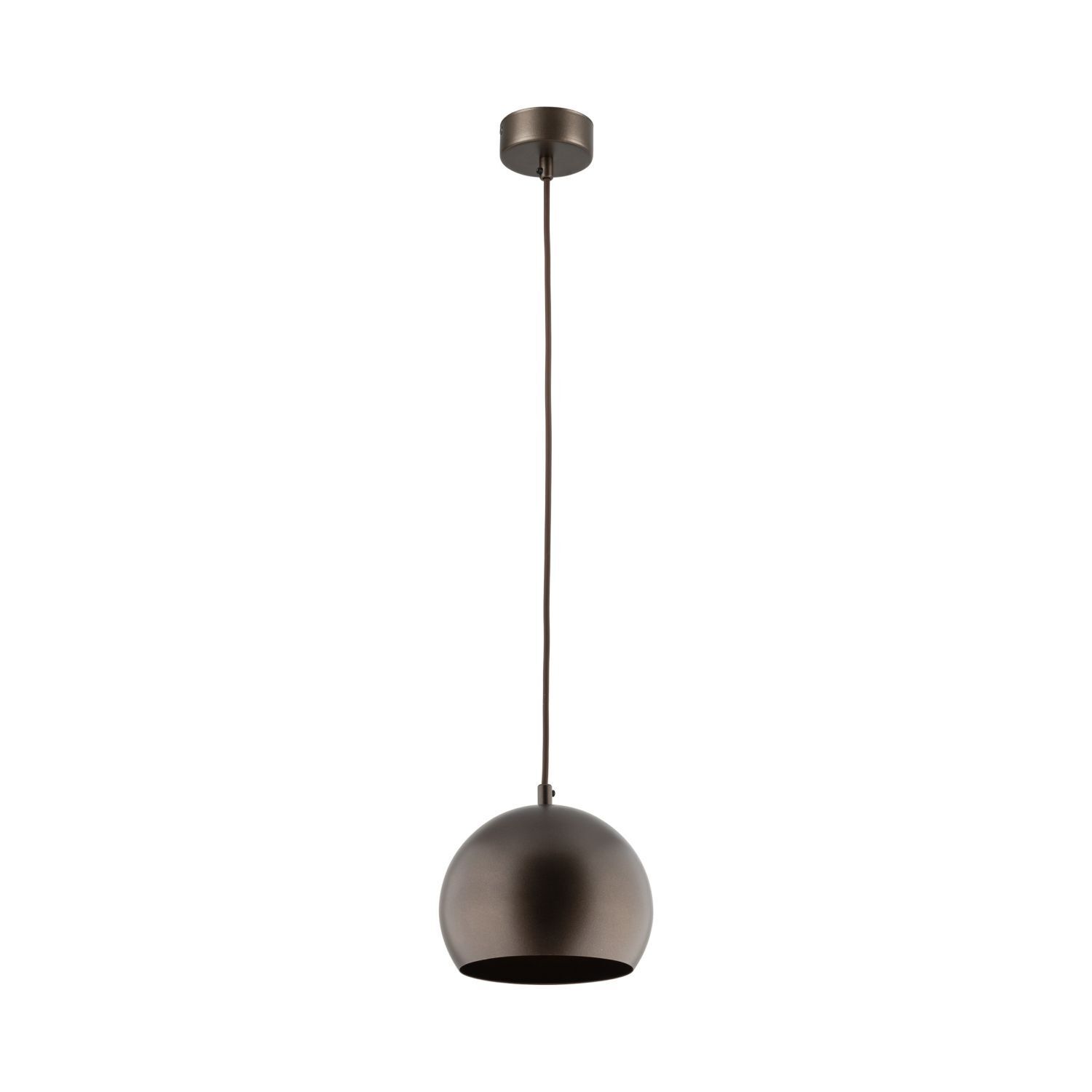 Pendelleuchte Braun Metall rund Ø 17 cm klein E27 Kugel