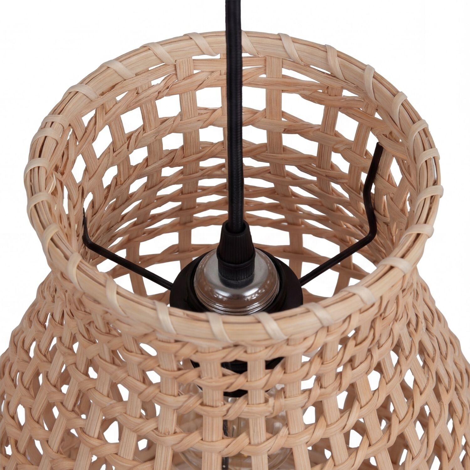 Hängelampe, Schirm, Korbstruktur, Rattan, Lampenschirm