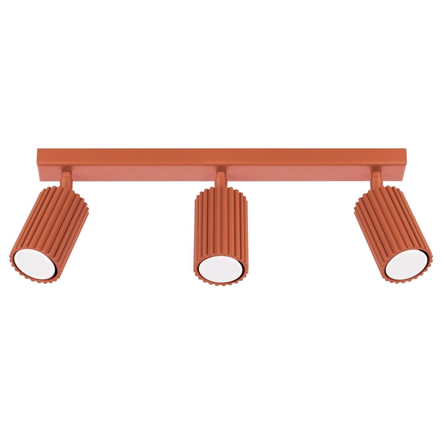 Deckenlampe 3-flammig B: 45 cm klein GU10 Rot aus Aluminium