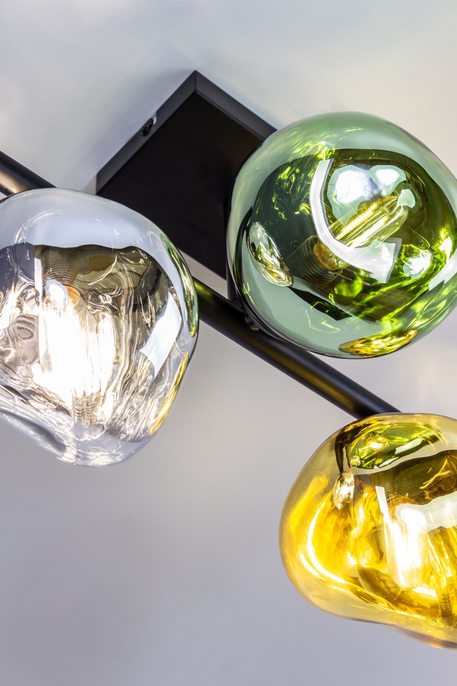 Deckenlampe Glas Aluminium Bunt L:40 cm 3-flmg Modern