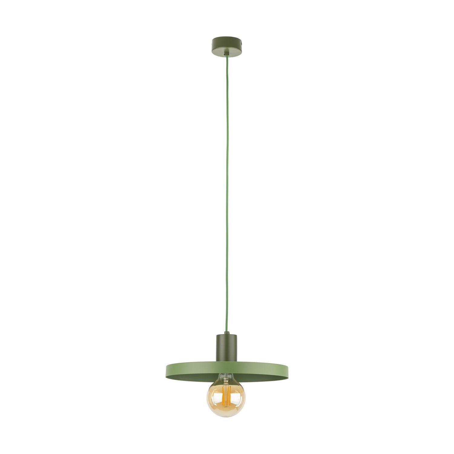 Grüne Pendelleuchte E27 Ø30 cm rund Vintage Metall