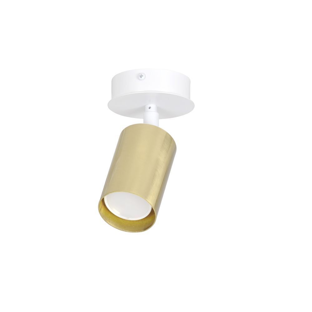 Deckenstrahler Weiß Gold klein Ø8cm schmal GU10
