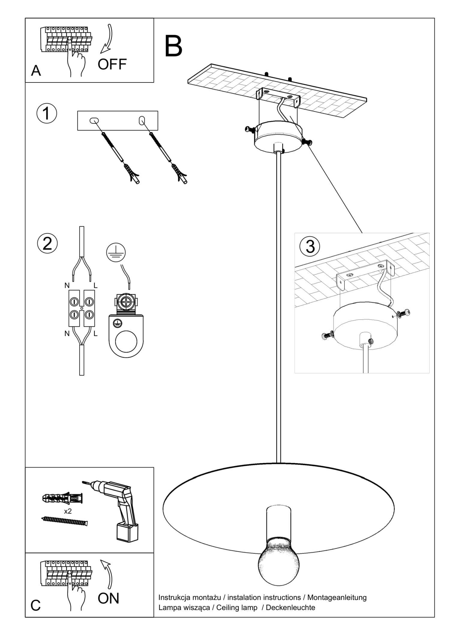 Hängelampe Weiß Ø 40 cm Metall E27 Küche Esszimmer