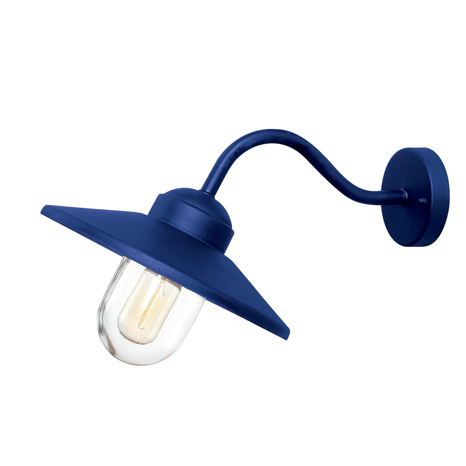 Außenlampe Blau Edelstahl Glas E27 IP44 Wand KARISE Beleuchtung, Lampe, Leuchte