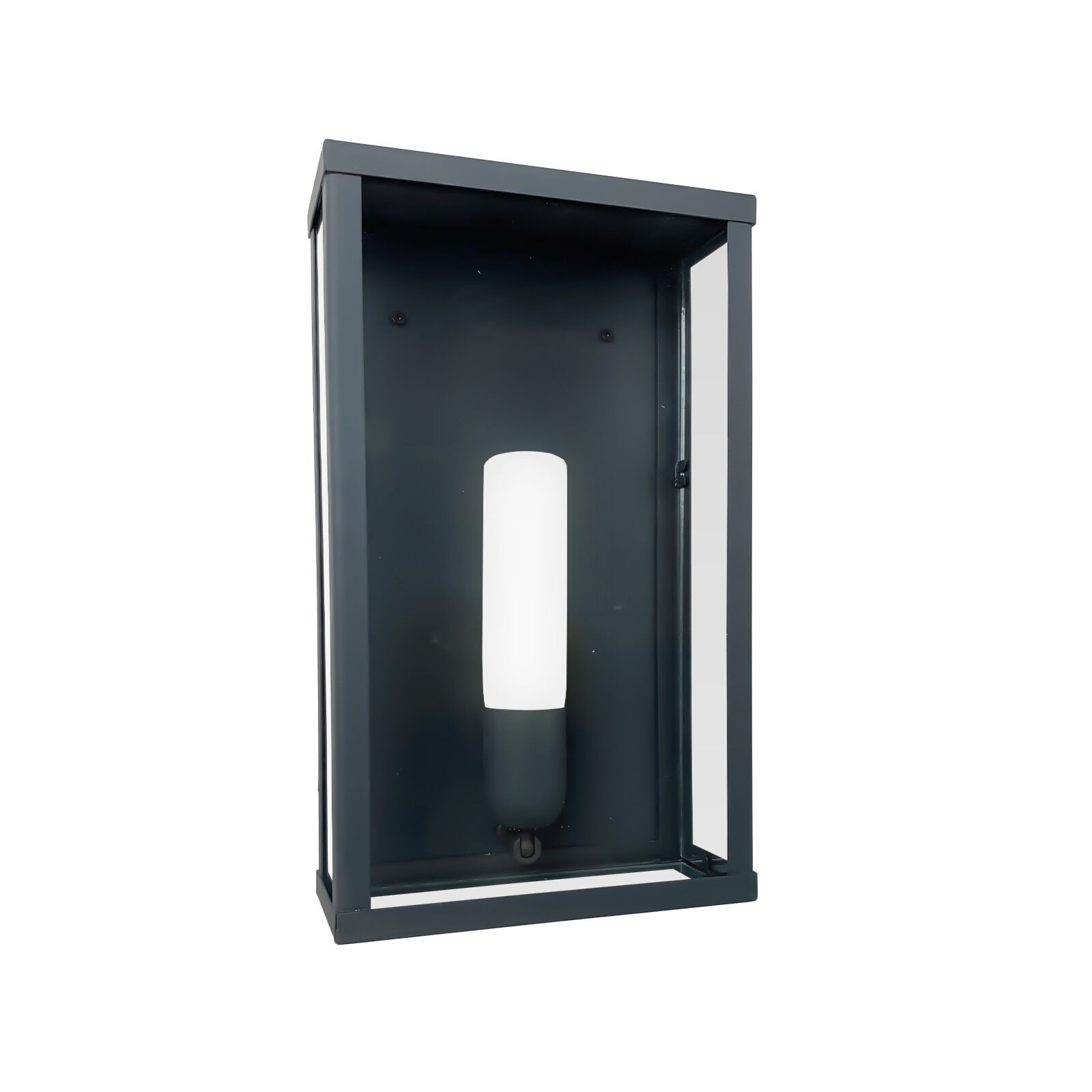 Wandlampe außen H: 36 cm IP43 E27 in Bronze aus Eisen Glas