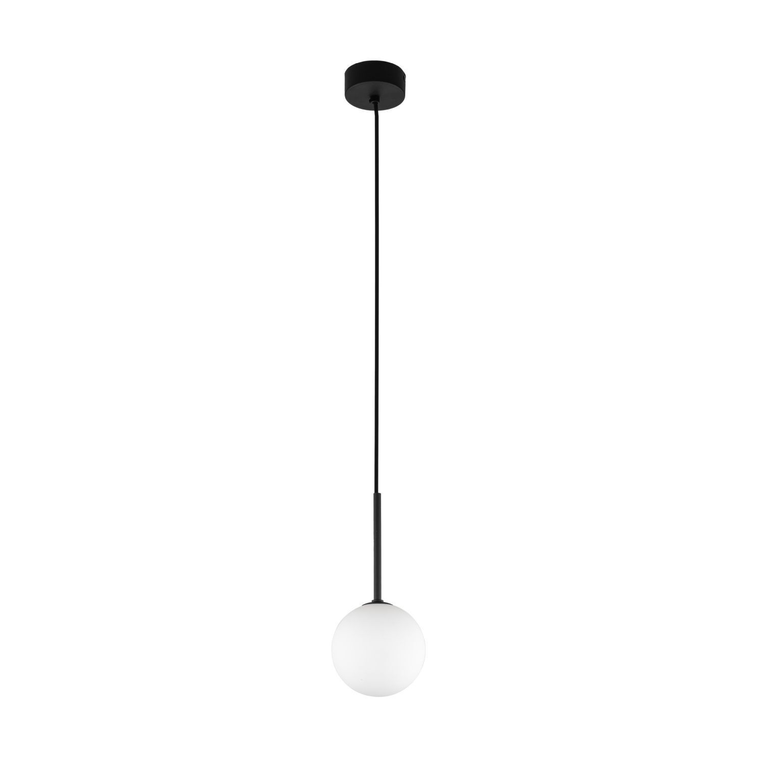 Hängelampe Kugel Ø 12 cm H: max. 160 cm Schwarz Weiß G9 Glas Lampe