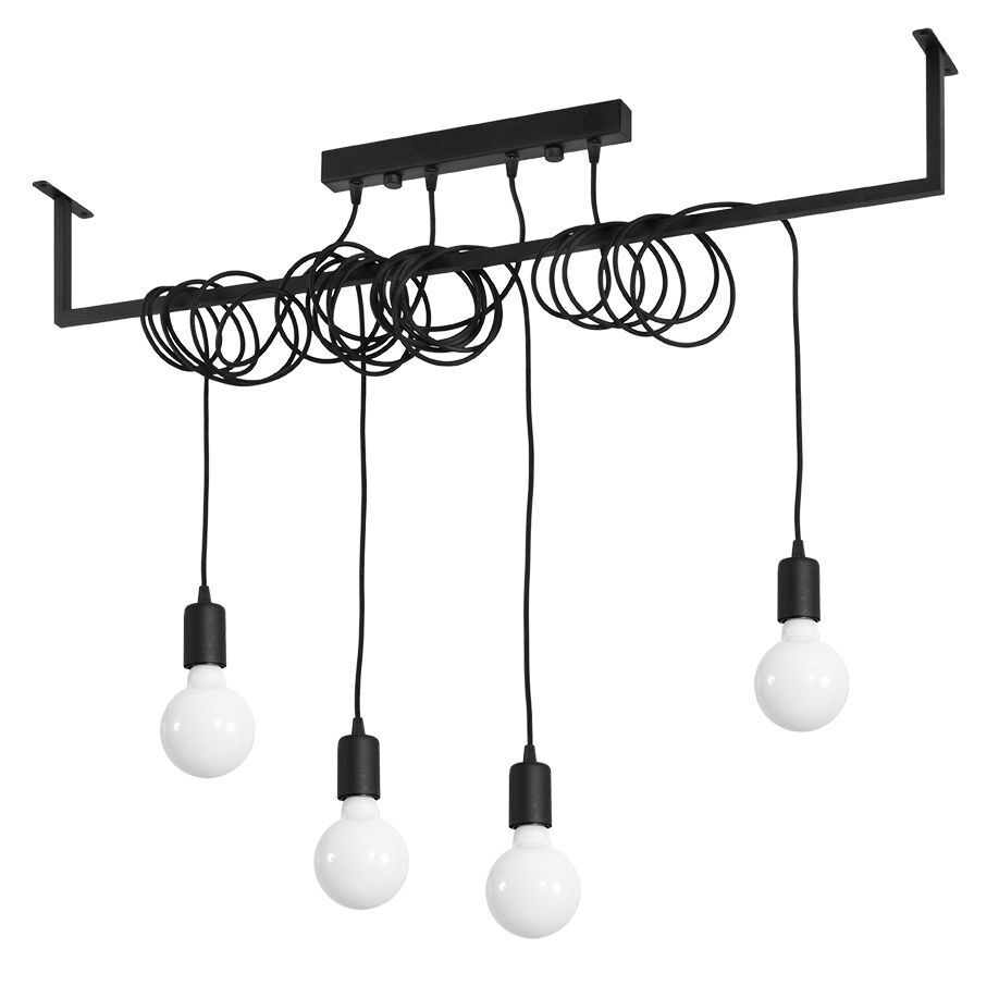 Hängeleuchte Modern Schwarz verstellbar bis 150 cm E27
