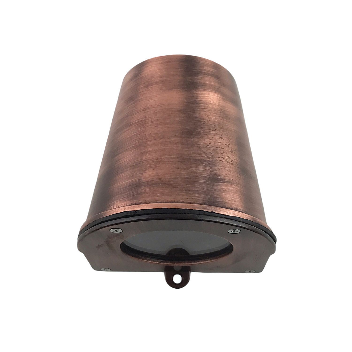 Außenwandlampe Glas Echt-Messing GU10 IP54 10 cm hoch