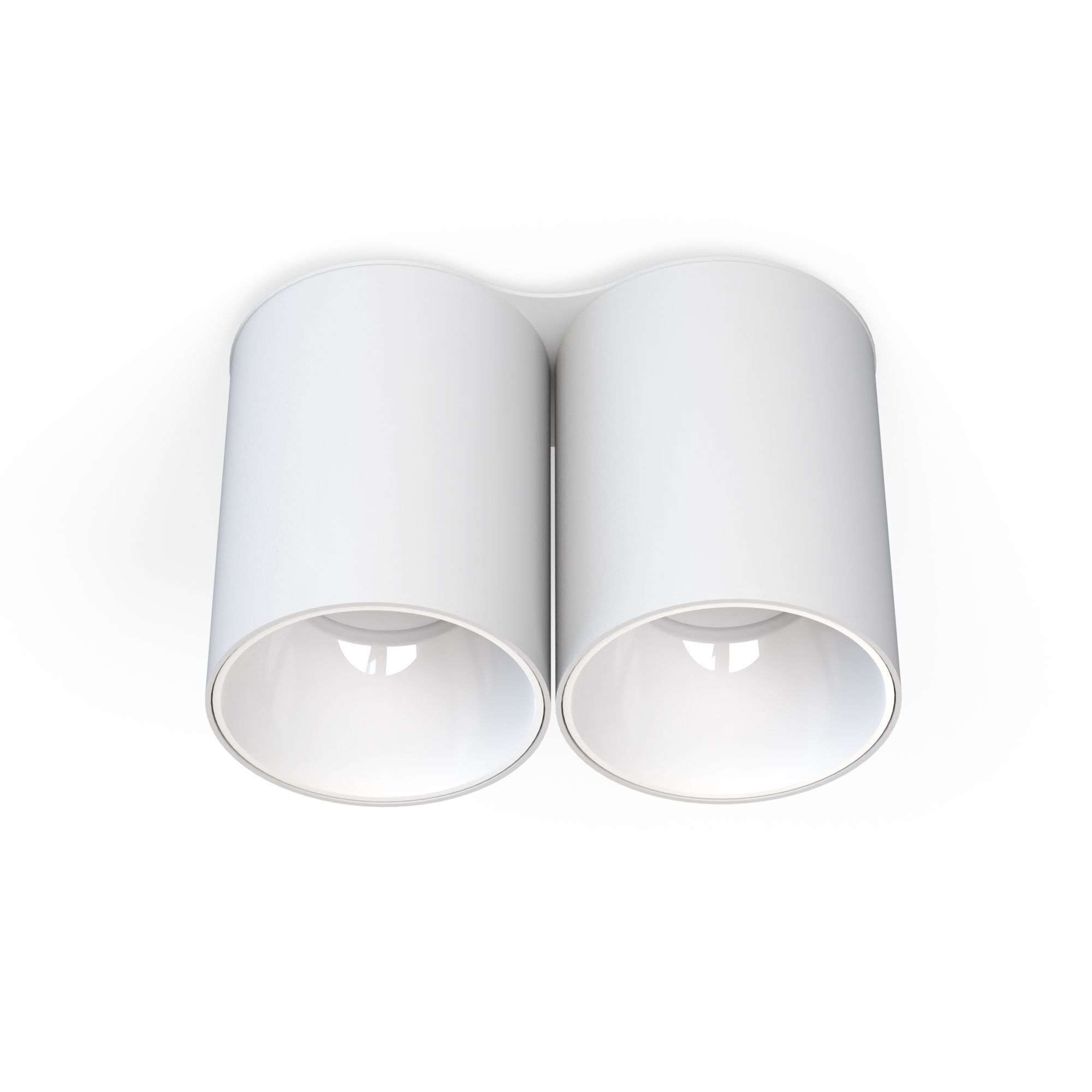 Weißer Aufbauspot 2x GU10 H:13cm klein kompakt