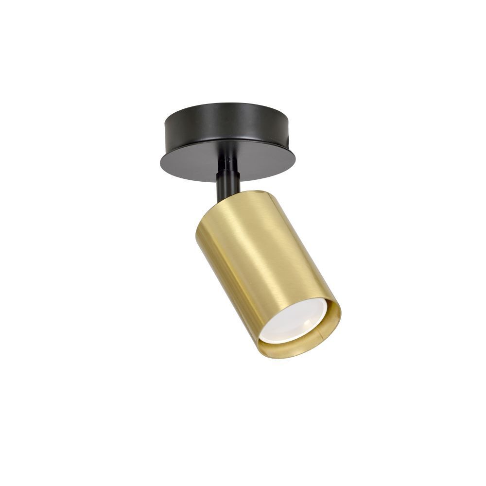 Deckenstrahler klein GU10 Schwarz Gold Ø8cm Metall