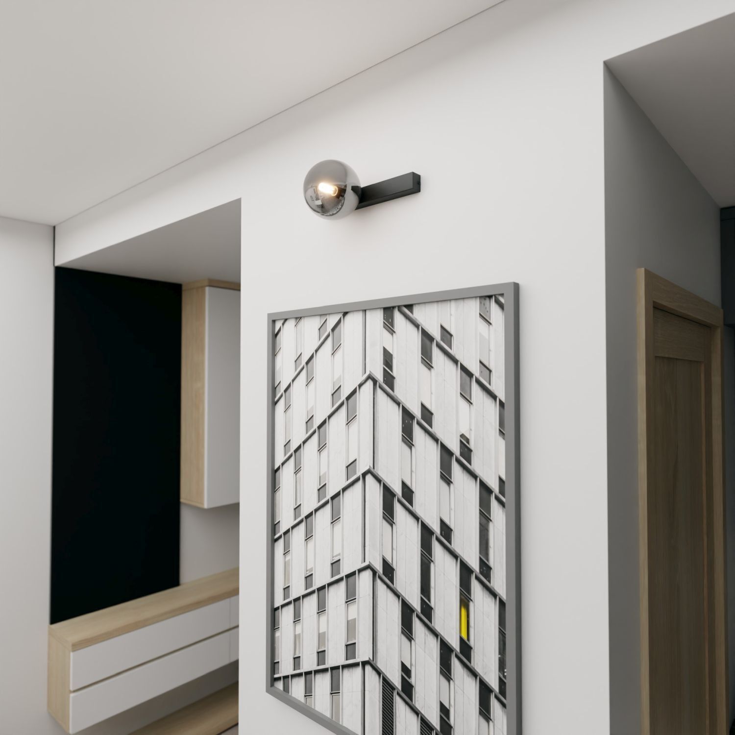 Deckenlampe Rauchglas Metall L: 60 cm Schwarz Graphit E14 Drinnen, Innenarchitektur, Gebäude, Alkohol, Wein