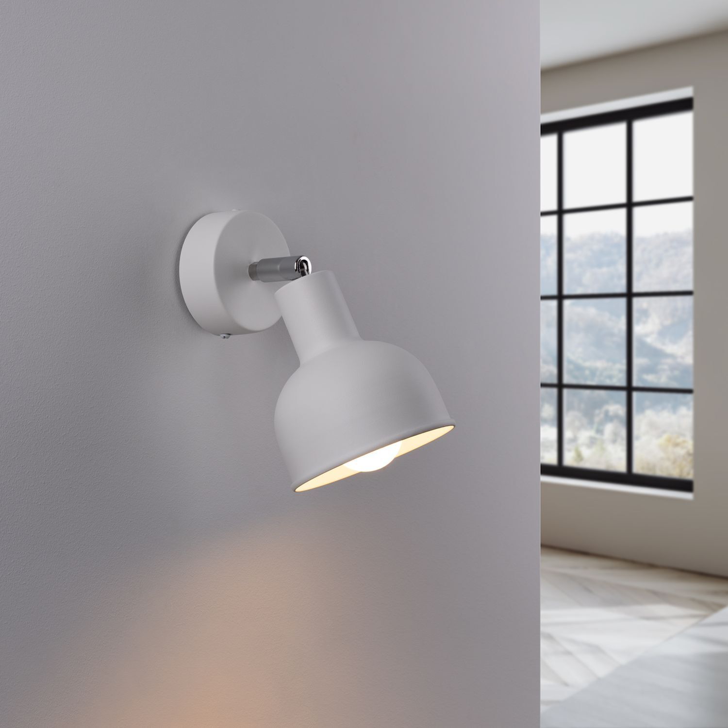 wandlampe, wandleuchte, spotlamp, kugelaufbau, industriehelle