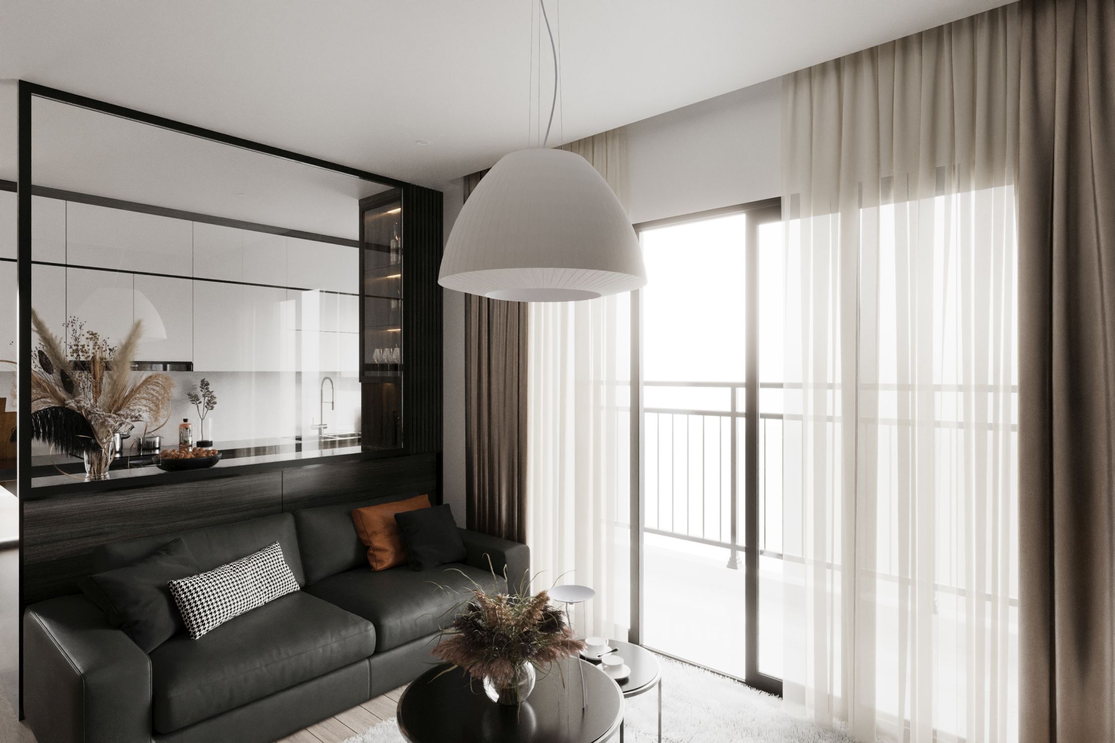 Pendelleuchte Weiß Stoff Glas Ø 60 cm groß 3x E27 DIYA