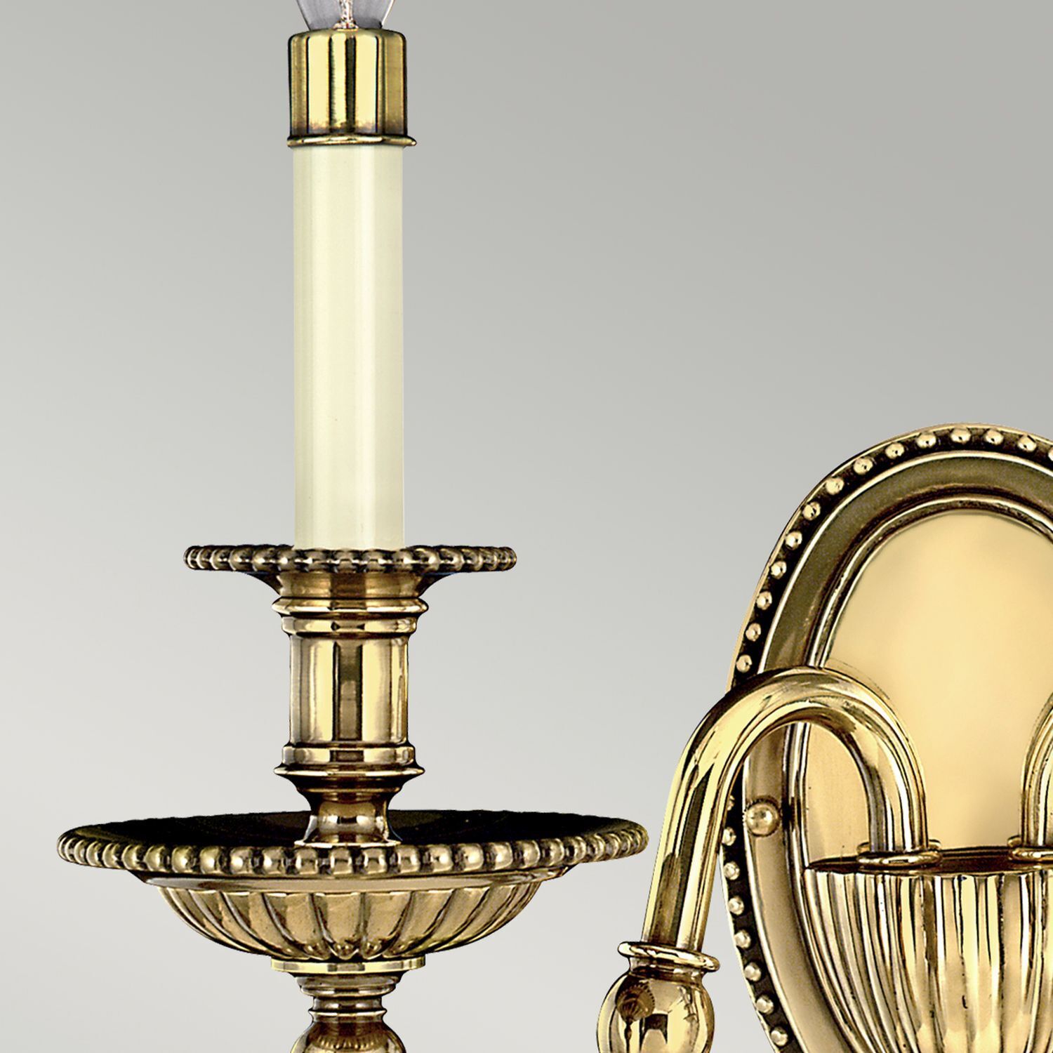 Wandleuchte Messing Stoff 2-flammig Barock Design