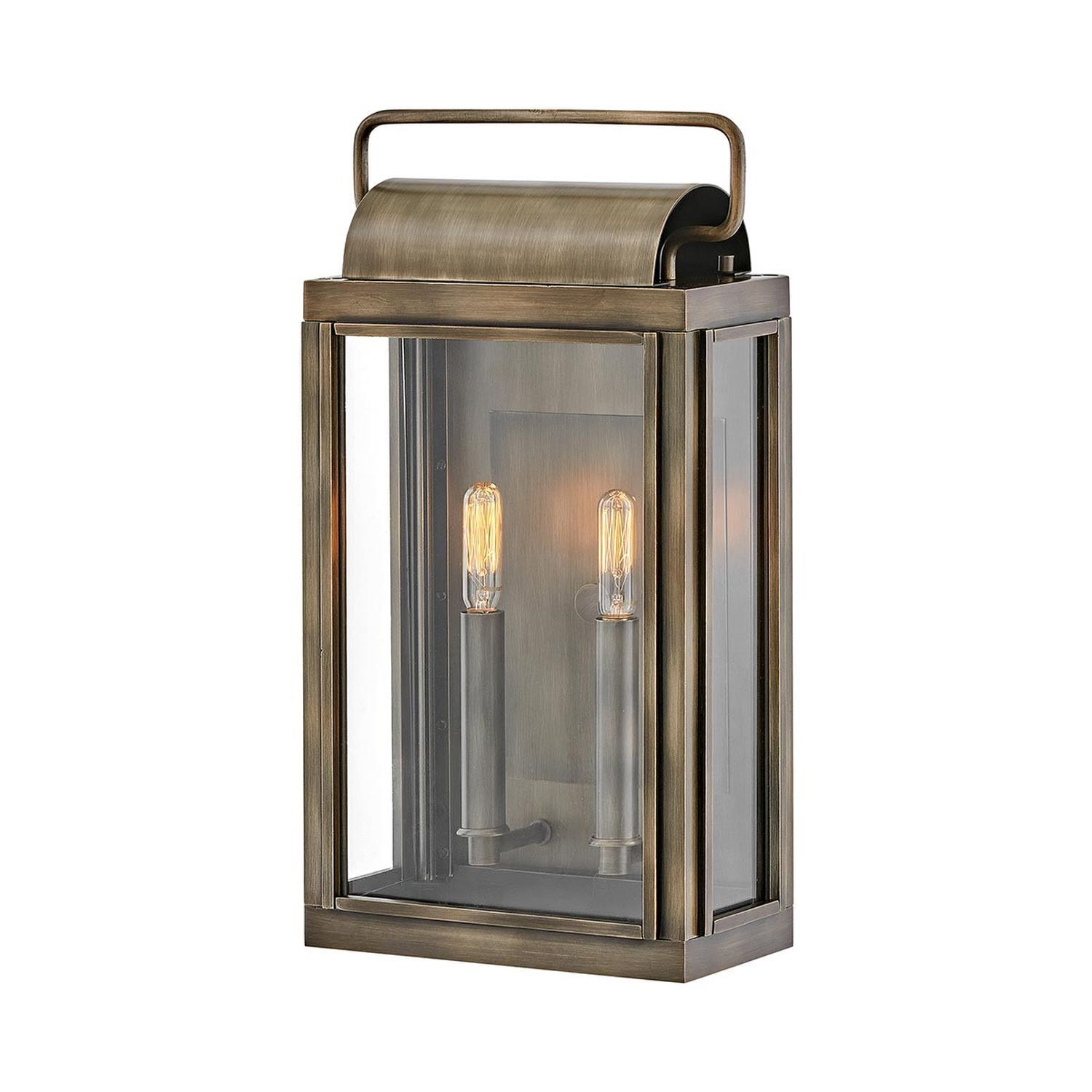 Außenlampe Wand IP44 H: 41,9 cm eckig in Bronze Vintage