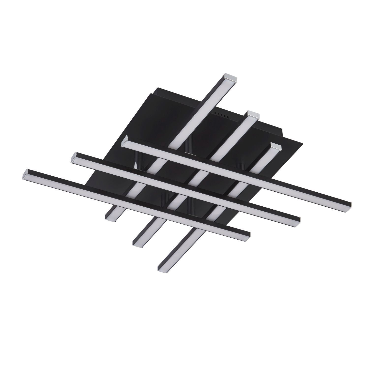 LED Deckenleuchte Metall B: 45,5 cm Schwarz Chrom 3000 K