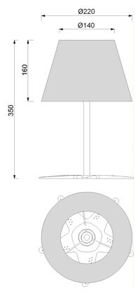 Edle Tischlampe MIRENA Maritim H:40cm Messing